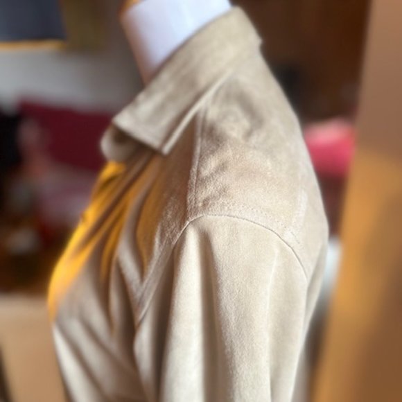 FACONNABLE Beige Suede Button Down Shirt Jacket – XS - Picture 6 of 13